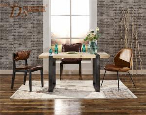 Wholesale Modern Dining Room Tables Furniture , Wooden Kitchen Dining Tables Metal Frame from china suppliers
