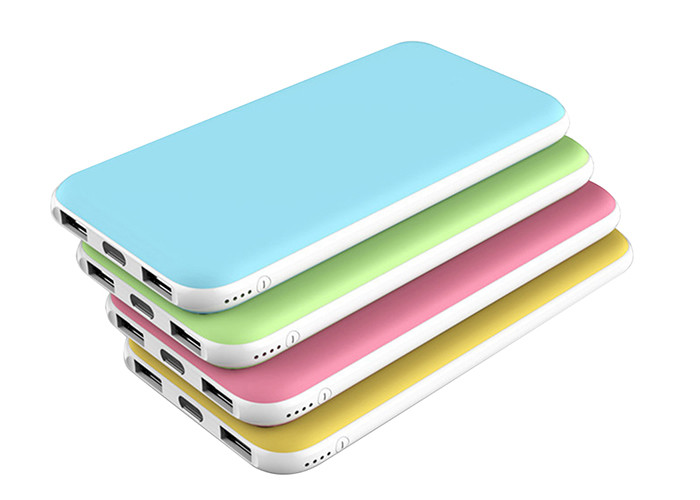 Polymer Plastic Power Bank 10000 Milliampere Battery Capacity With Double Usb Ports