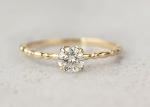 6MM Gold Ring With Solitaire Diamond , 0.8ct Moissanite Diamond Rings ODM