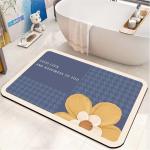 customized Printed Flower Bathroom Waterproof Carpet Absorbent diatom mud mat