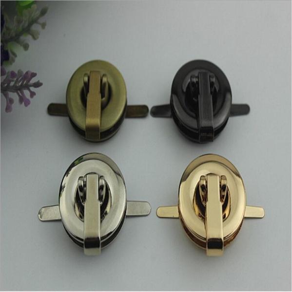 Novelty zipper puller decorative round shape gunmetal color purse twist lock