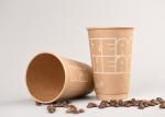 Kraft Personalized Paper Coffee Cups / Disposable Drinking Cups 8oz 12oz 16oz