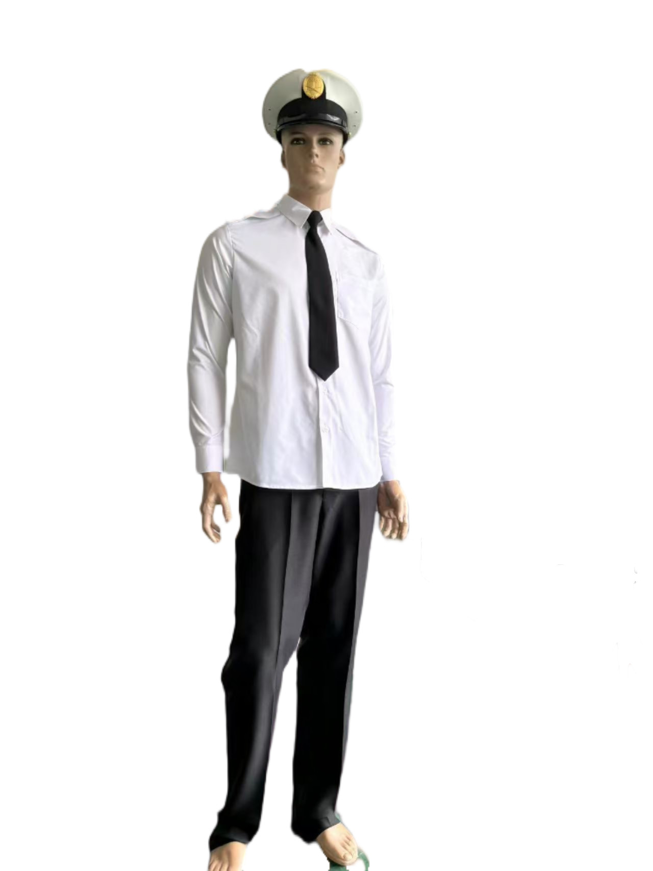 Cotton Multicolor Security Guard Uniform White Police Shirt With Tie