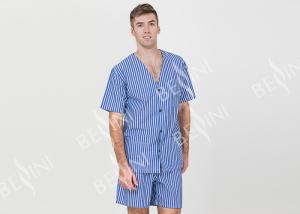 Wholesale Comfy Mens Shorts Sleepwear V Neck , Anti Shrink Summer Mens T Shirt Pyjamas from china suppliers