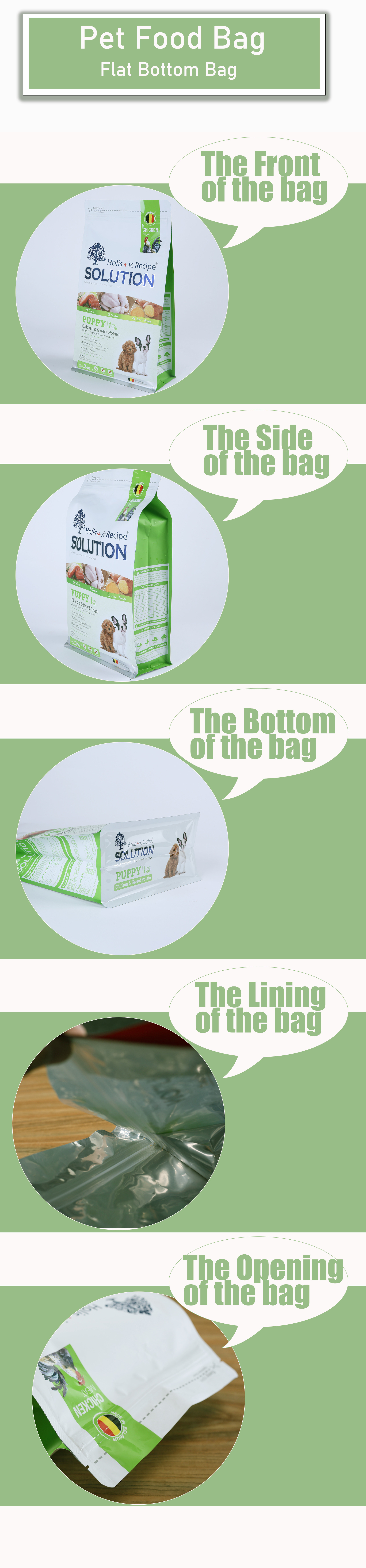 100g square bottom plastic bags