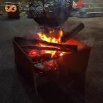 Square Shape Wood Burning Corten Steel Fire Pit 3mm Thickness
