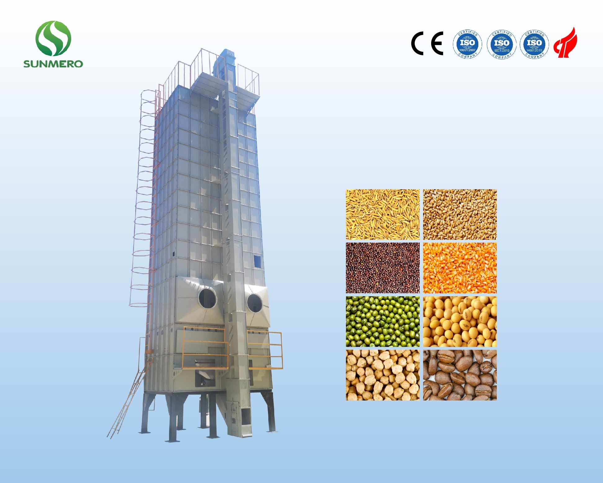 30Ton Agricultural Rice Drying Equipment Wear Resistant With IOS9001