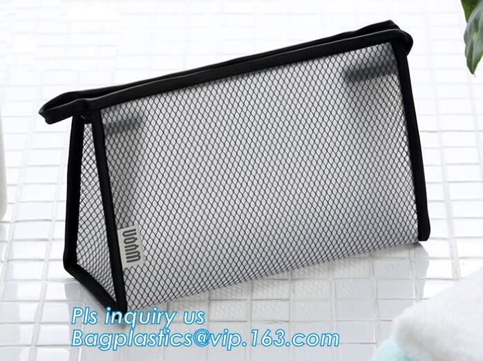 PVC Mesh Cosmetic Bag Coin Purse for Mom Holiday Gift Pink Bag, Portable Travel Cosmetic Bag Makeup Case Pouch Mesh Cosm