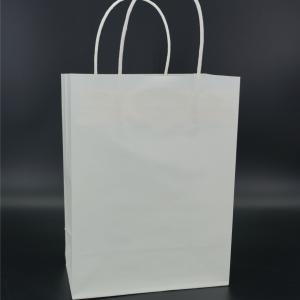 Wholesale OEM White Kraft Paper Bags Biodegradable Gold Glitter Embossing from china suppliers