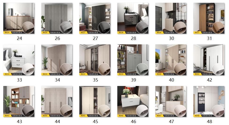 2ft Width Furniture Films Wood Grain Vinyl Wall Covering Wallpaper Roll for Contemporary Home Decoration