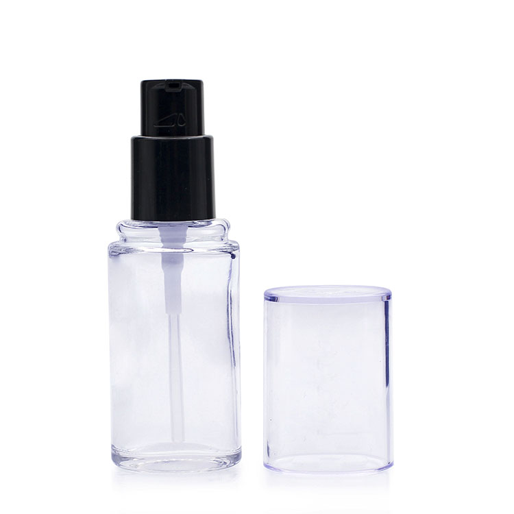 35ml Empty Ellipse Glass Powder Foundation Bottle For Cosmetic Packaging Liquied Makeup OEM