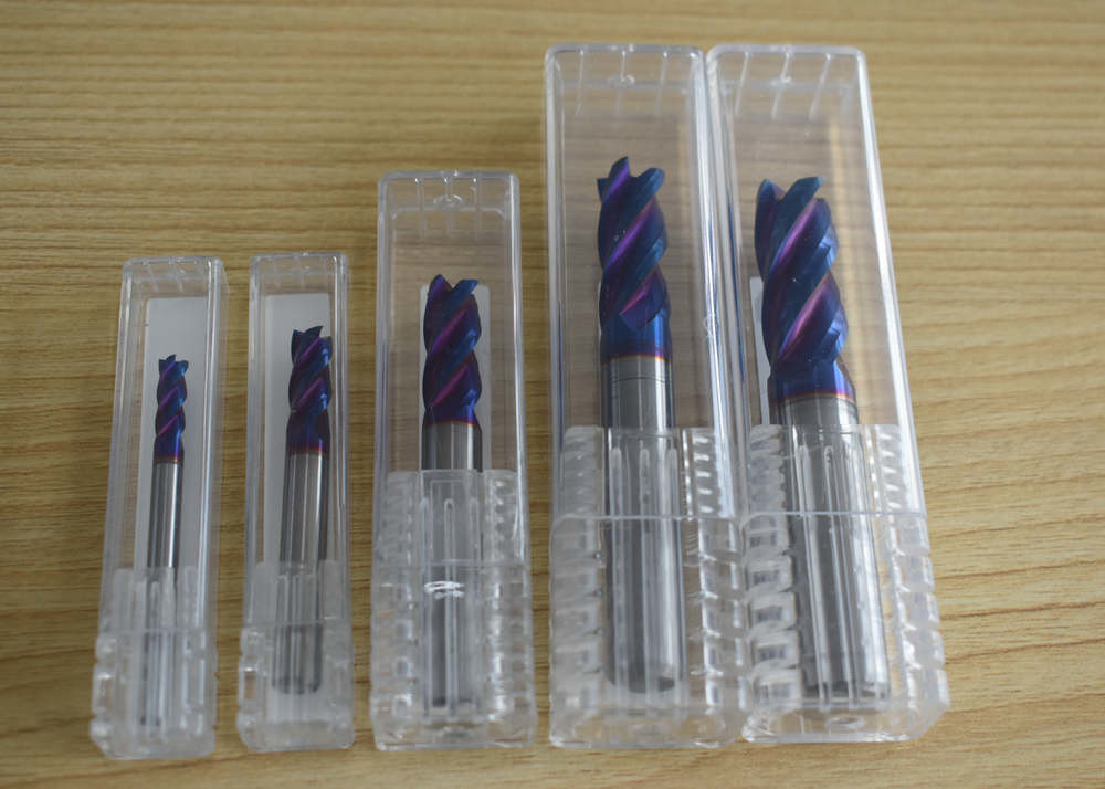 NACo4 Blue 3.0mm Flat End Mill Cutter For Titanium Alloy