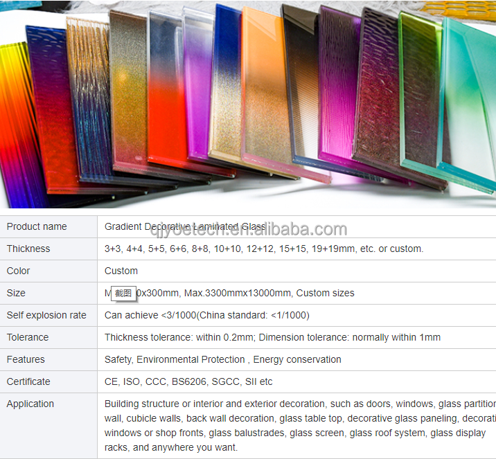 Customized Printing 6-15 MM Silk Screen Printing Glass Tempered Printed Gradient Shower Room