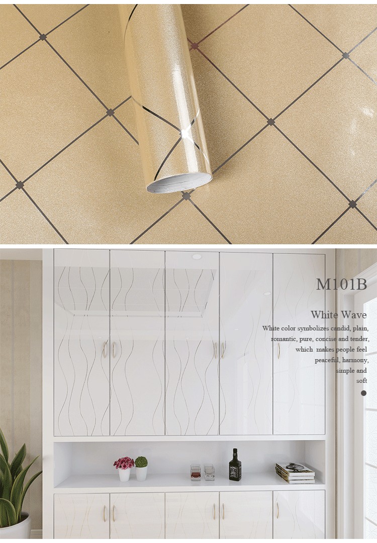 Self Adhesive PVC Film for Kitchen Cabinet Door Furniture Protection