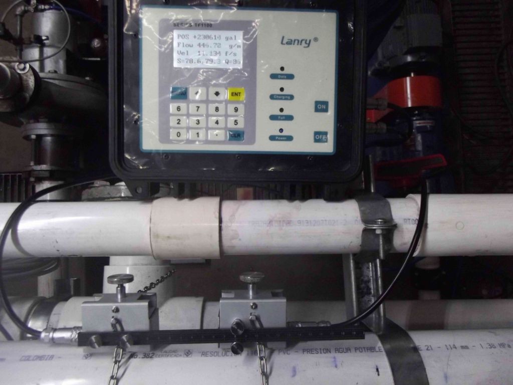 Rechargeable Portable Ultrasonic Flow Meter , Handheld Water Flow Meter