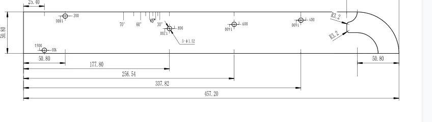 Phased Array Ultrasonic Test Blocks Aws Pacs® Block - 0.060" 1.5mm Holes Material 1018 Steel