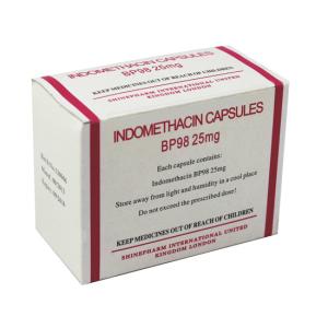 Wholesale Indomethacin Capsule 25mg, 10x10's/box, GMP Medicine with BP/USP/CP Standrad from china suppliers
