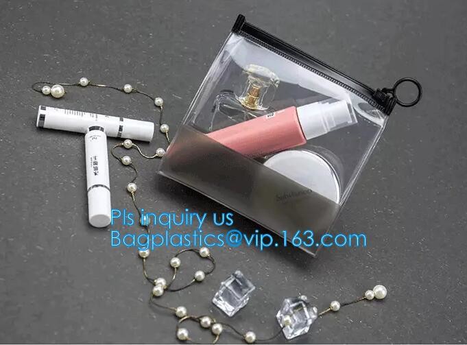 fashion thick clear retail custom printed pvc slider zipper bag, mini plastic zipper cosmetic slider zip bags with print
