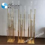 Beautiful gold metal candle holder for wedding decorating backdrop