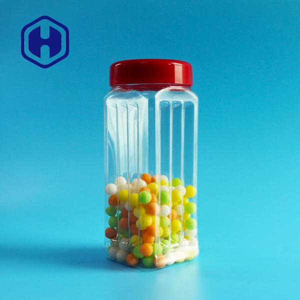 171mm Height PET Square Jar Bulk Nuts Cashews Scented Tea Dried Vegetable 560ml