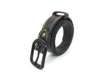 2.8cm Colorful Stitching Women's Fashion Leather Belts With Black Pin Buckle