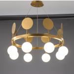 Milk White Glass Ball G9 Pendant Light Titanium Brushed Stainless Steel