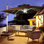 Aluminum Pole Extra Large Cantilever Garden Sun Umbrella Outdoor Parasols for