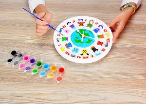 Wholesale DIY Painting Battery Powered 9 &quot; Wall Clock Art And Craft Kits For Children from china suppliers