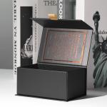 High grade perfume gift box customized double-sided gold stamping flip magnetic