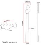 Matte Finish Bass Neck Adjustable Truss Rod Maple Bass Guitar Necks 21 Frets