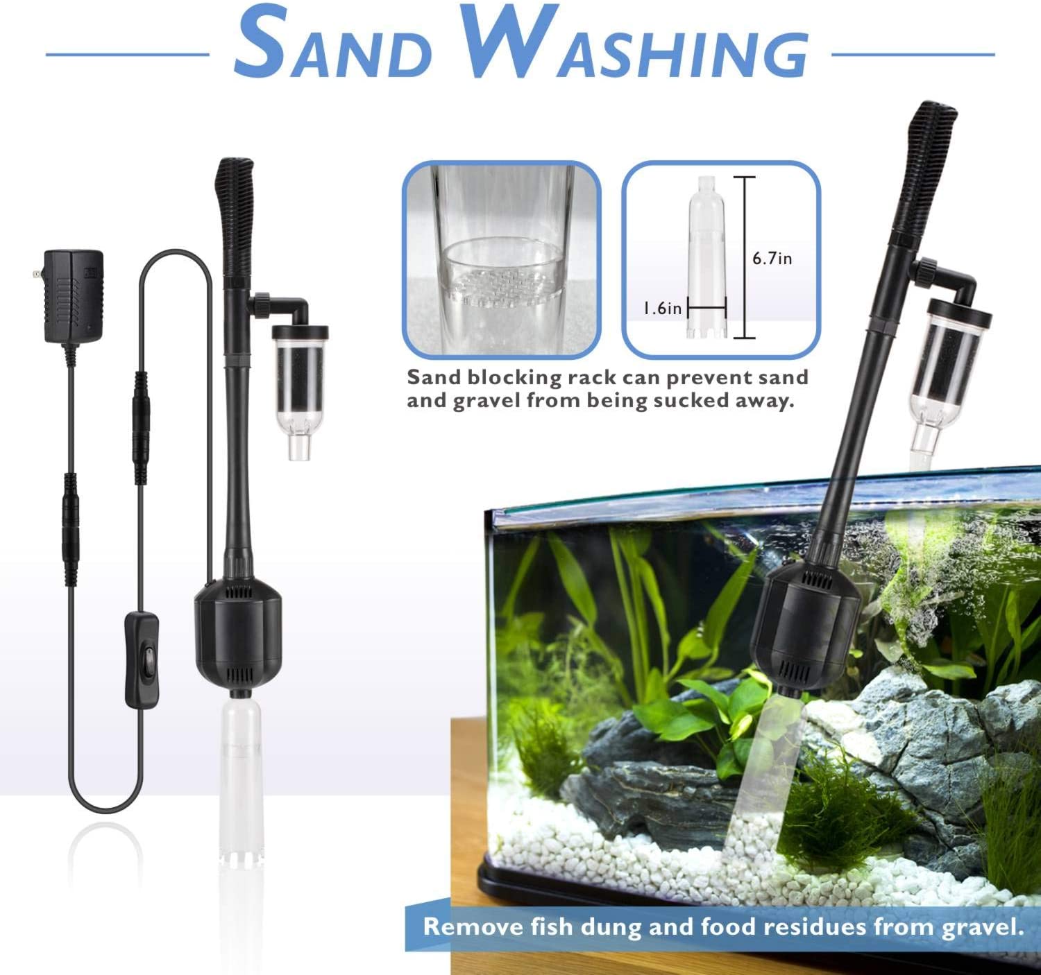 Hygger 5 In 1 Automatic Aquarium Gravel Cleaner