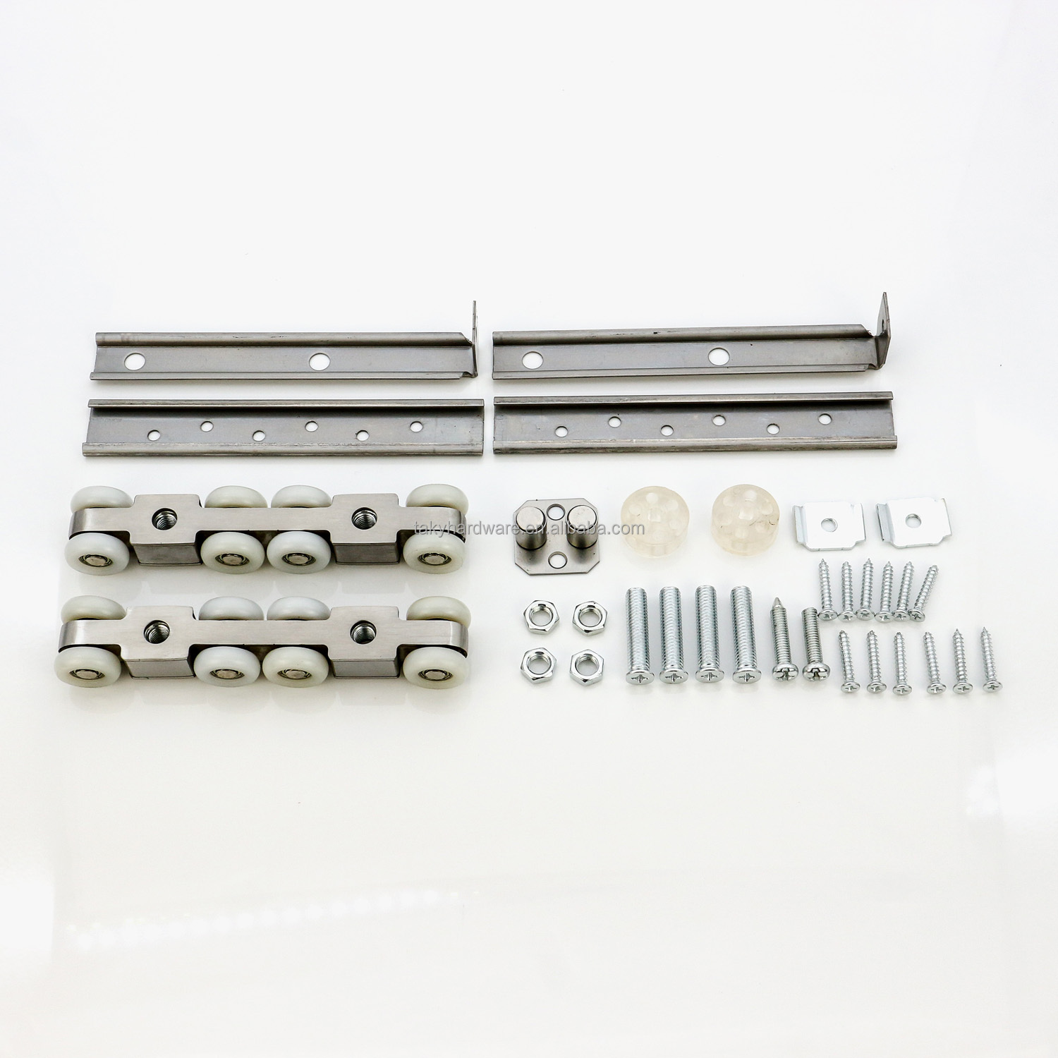 Double Soft Closing 8 Wheel Sliding Door Pulley Hardware for Modern Furniture Wardrobe