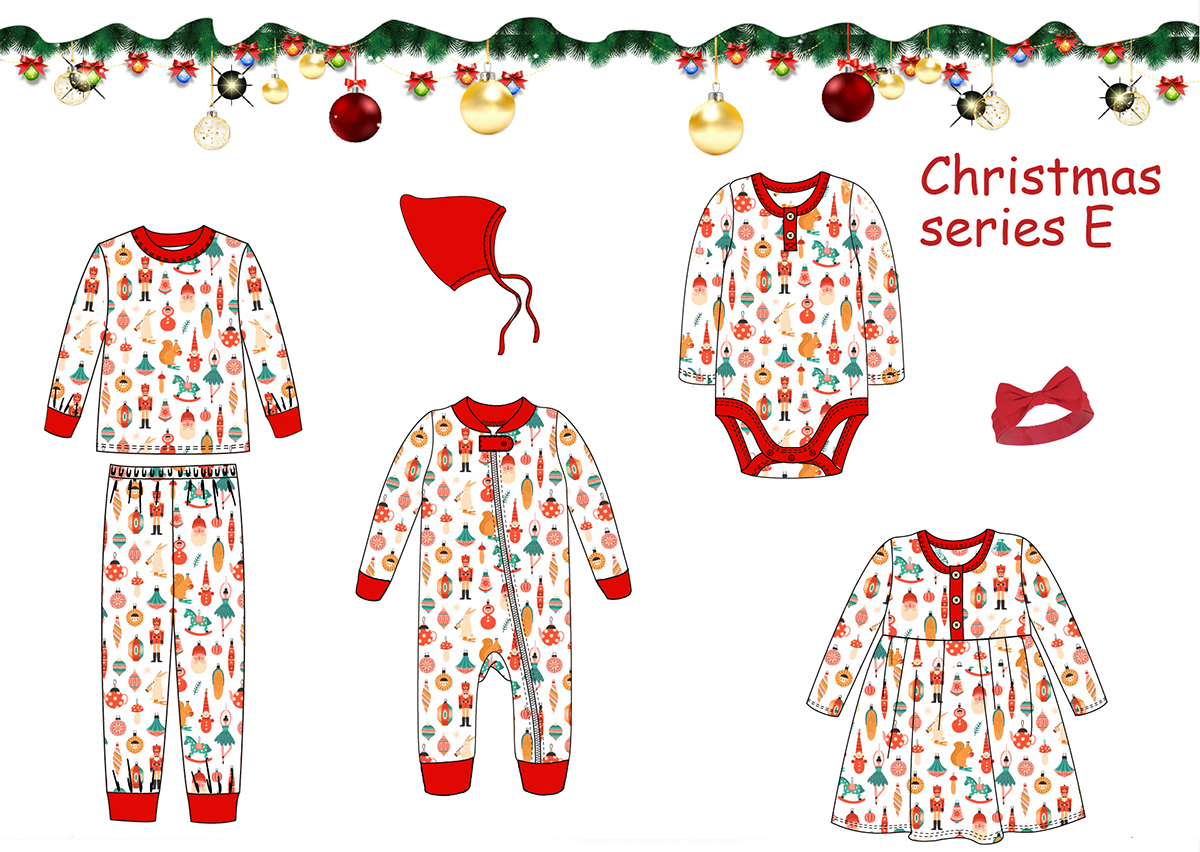Customized Romper Christmas Jumpers Baby Jump Suit 7pcs set
