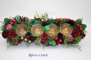 Wholesale New Style Wholesales Pine Cone Xmas Candle Holder Artificial Table Christmas Candle Holder Decoration from china suppliers