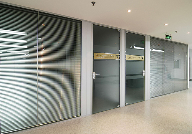 Fixed Double Tempered Glass Partition Wall 4500mm