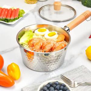 Wholesale Modern Design Kitchen Sauce Pans 18/8 Stainless Steel With Wooden Handle from china suppliers