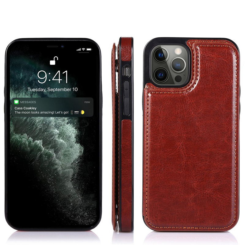 PU Leather Kickstand Phone Case Wallet with Card Slots and Lightweight Design