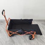 Rear Opening Folding Shopping Cart Trolley Beach Camping Folding Cart PU Wheel