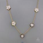 CE Engagement Stainless Steel Jewelry Set White Fritillary Plum Necklace