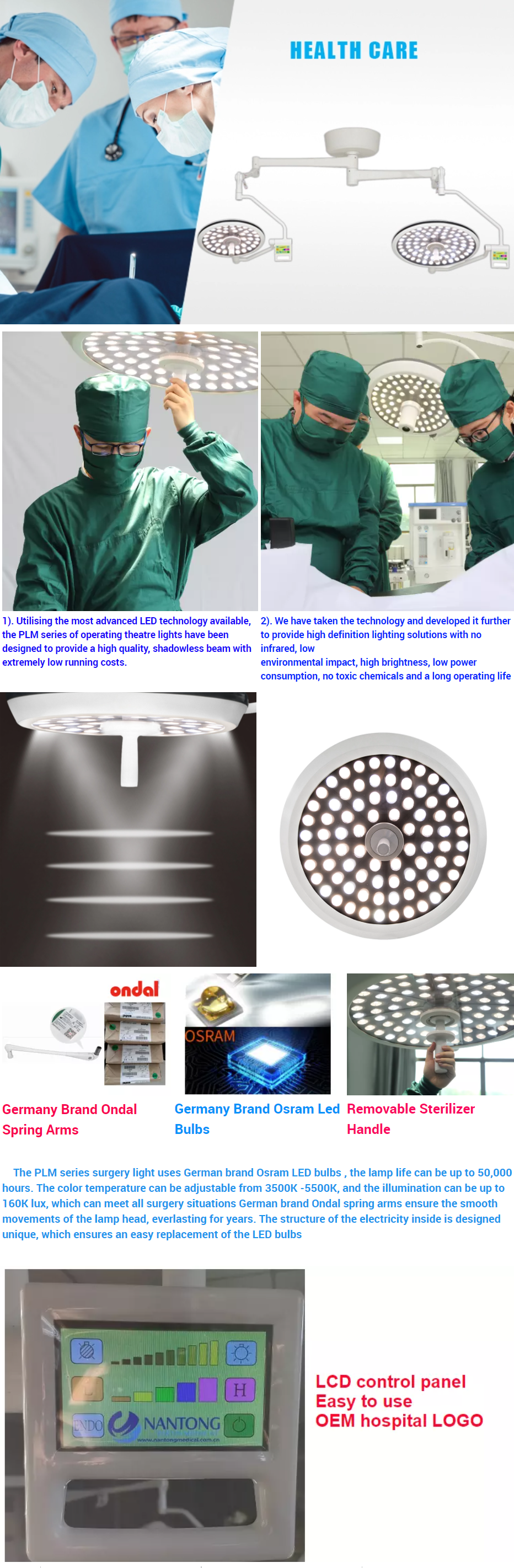 Celling veterinary animal ot light led surgical shadowless operating light led operating room prices