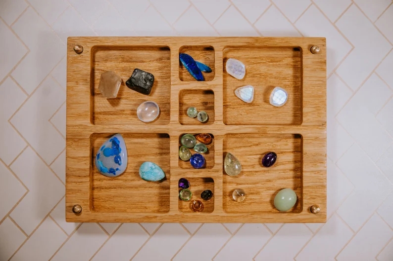 Personalized Jewelry Box Rotating Jewelry organizer Wooden Earrings Holder Unique Round Jewelry Case Gift for Her Annersay