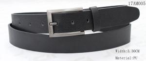 Wholesale Pointed Belt Tip PU Mens Black Dress Belt Nickel Satin Zinc Alloy Buckle Available from china suppliers