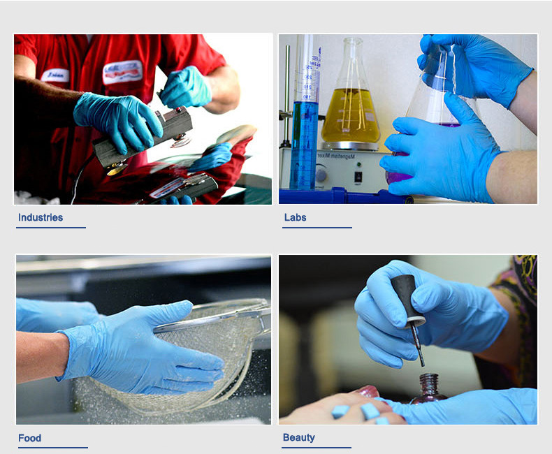 Colored Powder Free Nitrile Disposable Gloves For Medical / Industry Field