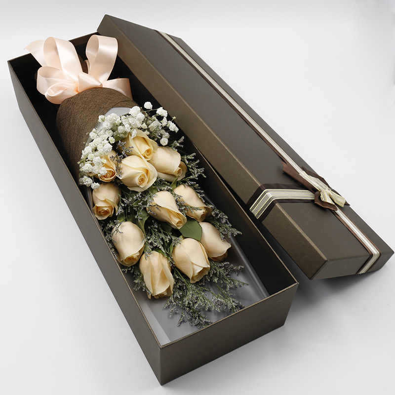 Recyclable Matte Velvet Mother's Day Graduation Shape Paper Flower Box with Roses