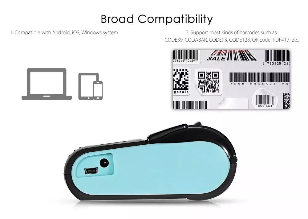 PT210 58mm Pos System Mini Portable Thermal Receipt Printer