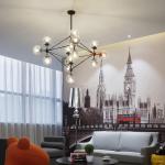 Industrial frosted glass pendant lights for Indoor home Living room Kitchen