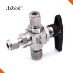 High Pressure SS316 Three Way 6000 psi Gas Stainless Steel Ball Valve
