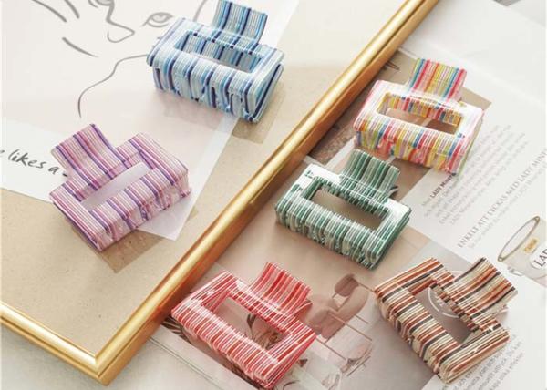 Color acrylic square grab hair clip accessories women's clip headgear factory
