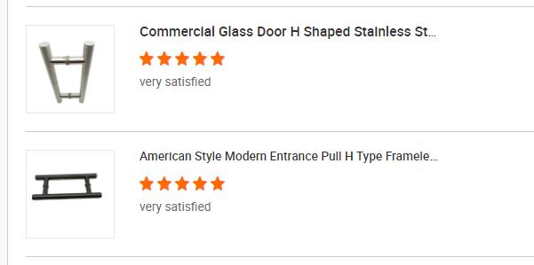 24 Inch Stainless Steel Tempered Glass Push Pull Handle for Door in Hotel Shower Room