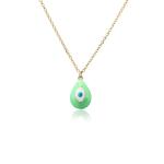 Turkish 14k Gold Necklace Jewelry Evil Eye Bead Pendant Necklace